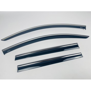 Дефлекторы окон Volkswagen Passat B7 2010-2015 Variant с нерж. хром полоской-2